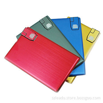 Credit Card-shaped USB Flash Drive with Aluminum Housing, 8GB, Aluminum
